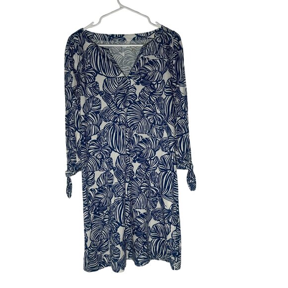 Lilly Pulitzer Cath Dress Women's Size Large Aegean Navy Beach Path NWOT! - Picture 2 of 5